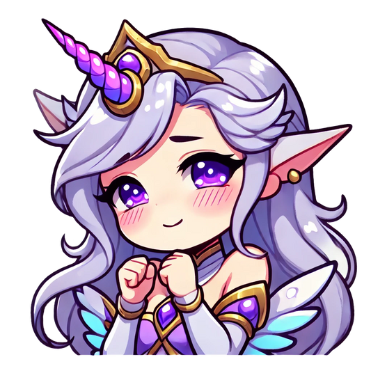 Cute Unicorn Blush Emote Soraka