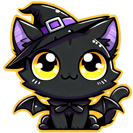 Cute Halloween Cat Emote